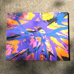 Spin art painting, wall decor.